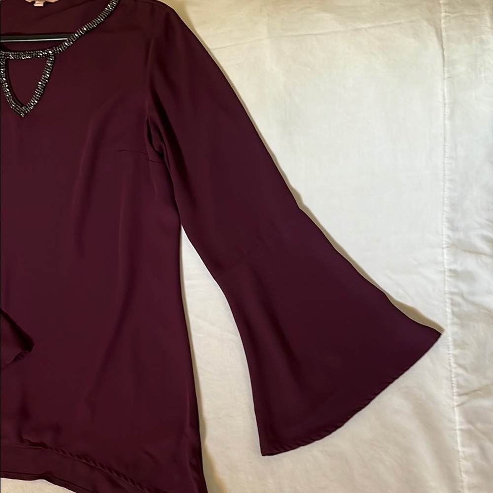 Juicy Couture Asymmetrical Red Blouse with Cut Out - Picture 5 of 7